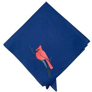 New Hand Printed Red Cardinal Bird Dog Puppy Bandana 21" Square Neck Scarf